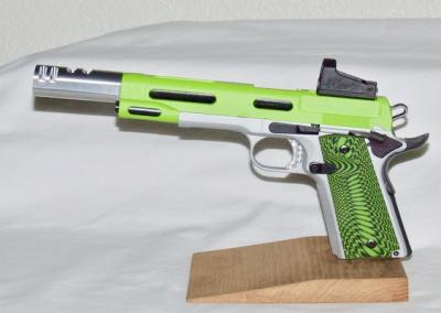 Lime green silver Handgun