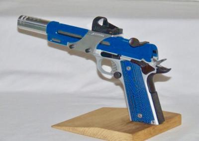 Blue Silver Handgun